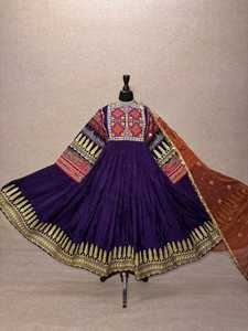 Ropa Tradicional Femenina, Vestido Afgano Hecho a Mano, Vestido Afgano Vintage de Alta Calidad 100% Terciopelo, Vestidos de Novia Personalizados para Mujer - Product Image 2