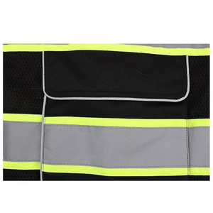 Chaleco de Seguridad Reflectante Reversible para Hombre, con Bolsillos, Transpirable, de Alta Visibilidad, para Trabajo, Cuello en V, Cierre de Tirantes, Color Naranja y Negro, Malla - Product Image 3