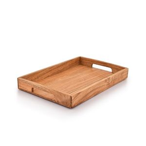 Plateau de service carré en bois moderne - Écologique, durable, passe au lave-vaisselle, plateau pour desserts et fromages - Product Image 5