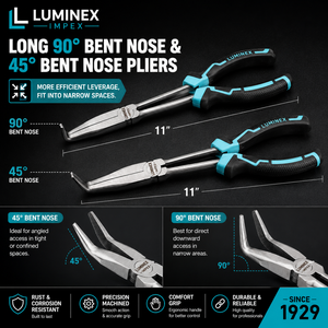 LUMINEX IMPEX LUB=113 <b>Long</b> <b>Nose</b> Stainless Steel Lightweight Jewelry Making Polishing Pliers - Product Image 2