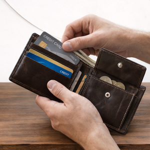 Genuine Leather Bifold <b>Wallet</b> for Men Handmade Tooled Leather <b>Wallet</b> Vintage Slim Card Holder <b>RFID</b> Minimalist <b>Wallet</b> Custom Logo - Product Image 3