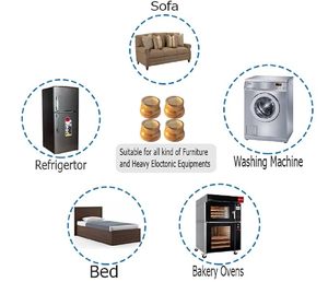 Juego de 4 Bloques Elevadores de Madera Artesanales para Muebles, Base de Elevación Resistente para Patas de Cama y Sofá, Acabado en Madera Natural - Product Image 6