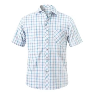เสื้อเชิ้ตแขนสั้นผู้ชายลายสก็อต ปกคอพับได้ ผ้ากันยับ ระบายอากาศดี ย้อมเส้นด้าย สไตล์ลำลอง น้ำหนักเบา สำหรับฤดูร้อน - Product Image 5