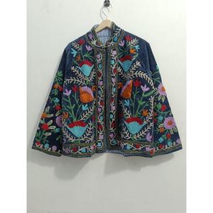 High Quality Indian Style Bohemian Quilted Velvet <b>Jacket</b> with Floral Embroidery Cotton Lining Gift for <b>Women</b> - Product Image 5