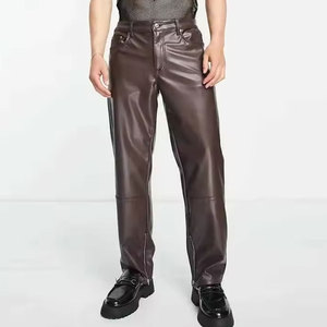 Stylish Casual Men <b>Leather</b> Pants Breathable Eco-Friendly Quick Dry Lightweight Durable Comfortable Fit for Outdoor Activities - Product Image 1