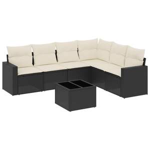 Conjunto de Sofás Modulares Grandes de Ratán PE Negro para Jardín, Muebles Modulares Elegantes para Exteriores - Product Image 2