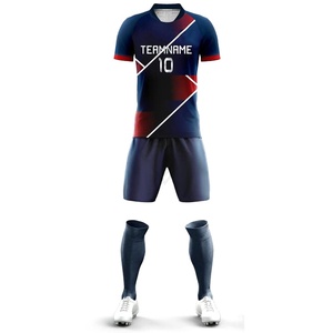 Tenues de football personnalisées de haute qualité pour adultes et enfants, style haut de gamme, vêtements de sport en polyester, uniforme de football par sublimation avec logo - Product Image 1