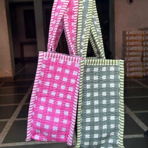 Bolsa de Mano Mini de Tela de Algodón Acolchada, Bolsa de Compras Reutilizable Ecológica, Bolsa de Transporte de Algodón Hecha a Mano, Bolsa de Regalo Personalizada - Product Image 2