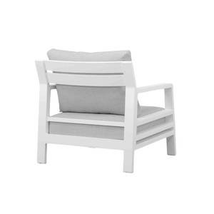 Modern Fino Square Outdoor Lounge Chair with <b>Cushioned</b> <b>Padded</b> Armrests Foam-Filled Seat Metal Frame for Patio Use Hotels Villas - Product Image 2