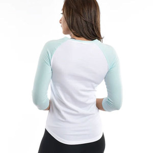 Nueva Camiseta Deportiva de Punto para Mujer, 100% Algodón, Diseño de Mangas Raglán, Corte Largo y Ajustado, Tejido Transpirable y Elástico - Product Image 2