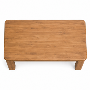 Mesa de Comedor Moderna Nórdica de Madera de Teca Sólida, Rectangular, Hecha a Mano, con Patas de Bloque Grueso, para Hogar o Restaurante - Product Image 4