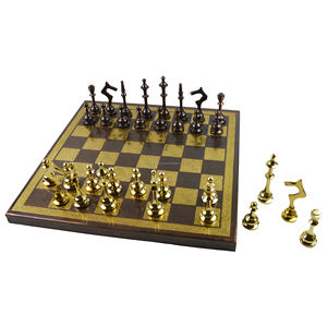 Juego de ajedrez de diseño de temática real, con diseños brillantes, decoración de color y plateado, juego de ajedrez de madera - Product Image 2