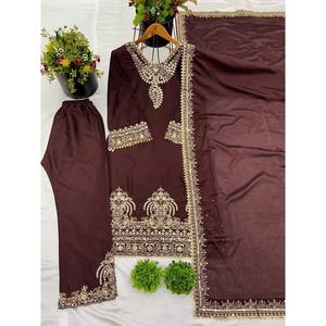 Trendy Women's Top-Bottom and Dupatta <b>Set</b> with <b>Embroidery</b> Sequence Work - Product Image 3