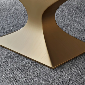 Splendor Modern Rectangular Dining <b>Table</b> and Chair Combination with Italian Stone and Glass Top - Product Image 4
