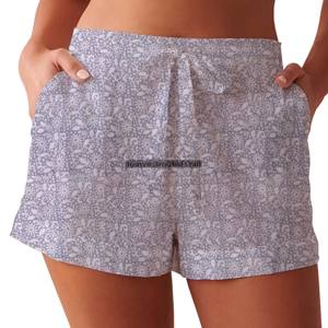 Shorts imprimés à la main pour femmes, vêtements de détente d'été en coton, collection plage pour filles, style baby doll - Product Image 3