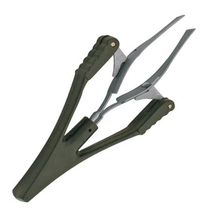Pince à épiler professionnelle automatique en acier inoxydable avec pointe inclinée, manche en plastique noir réutilisable, outil de beauté durable - Product Image 1