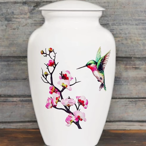 Adult Cremation Urn Human Ashes 220 Cubic Inches Custom Print Handmade Traditional Modern Style Metal Matte Tabletop <b>Vase</b> OEM - Product Image 1