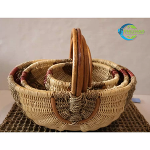 PHU HAO Customizable Vintage Natural RATTAN Handcrafted Eco-Friendly Harvest Picnic <b>Basket</b> for Fruit Harvest <b>Bread</b> Storage - Product Image 2