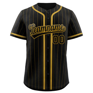 Camiseta de béisbol personalizada a rayas, blanca y negra, con estampado sublimado, nombre del equipo 00, unisex, para adultos, manga corta, transpirable, corte regular - Product Image 4