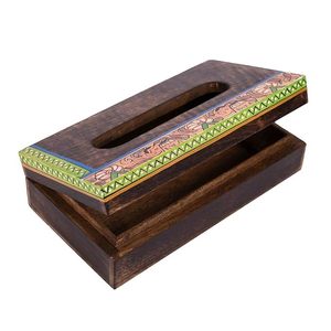 Handmade Luxury Wooden Tissue Box & Napkin Holder with European Design Decorative Lid for Bedroom Home Hotel & Restaurant Use - Product Image 1