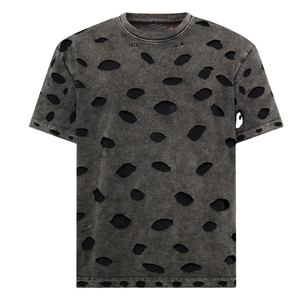 Unisex Distressed Ripped Holes Acid Wash T-<b>Shirt</b> Oversized Baggy Fit Heavyweight Cotton Vintage Hip Hop Streetwear Tee <b>Y2K</b> - Product Image 1