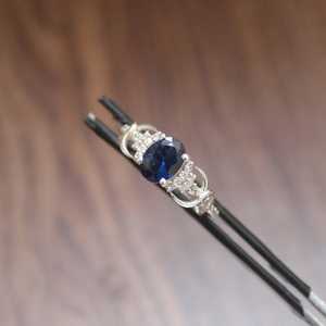 Blue Sapphire Halo <b>Ring</b> S925 Sterling Silver Engagement Band Elegant Gemstone <b>Ring</b> For Women Fine Jewelry - Product Image 2