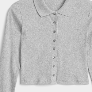 T-shirt à col polo pour femme à manches longues, vente en gros personnalisée, best-seller - Product Image 6