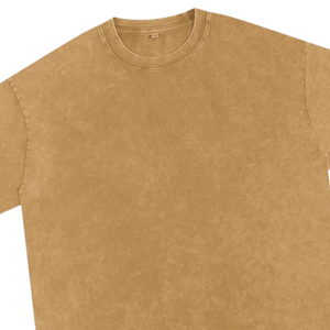 Camiseta de Algodón Oversize Lavada Estilo Vintage, de Alto Gramaje, Estilo Urbano, Lisa, Color Marrón Camel, con Logotipo Personalizado OEM, Alta Calidad, Unisex, de Moda - Product Image 3