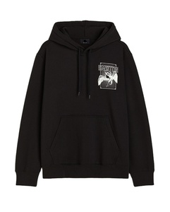 Vêtements d'hiver pour hommes pull à capuche sweat boucle de coton tricot respirant manches longues coupe ample épaule tombante imprimé personnalisé - Product Image 1