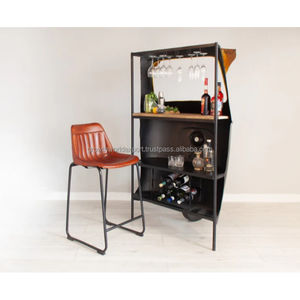 Comptoir de bar style tuk-tuk - Meuble de rangement en bois de manguier fait main au design moderne |   Mobilier de bar à domicile et d'hôtel - Product Image 3