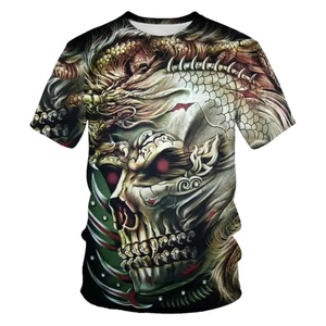 Men's Gothic Angel Wings Short Sleeve O-Neck Regular Fit <b>100</b>% <b>Polyester</b> Knitted T-<b>Shirt</b> Digital Print Anti-Pilling Quick Dry - Product Image 6