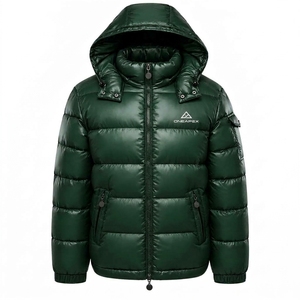 <b>Men's</b> <b>Green</b> Hooded Puffer <b>Jacket</b> Warm Quilted Winter Outdoor Coat Lightweight <b>Waterproof</b> <b>Jacket</b> One Apex - Product Image 1