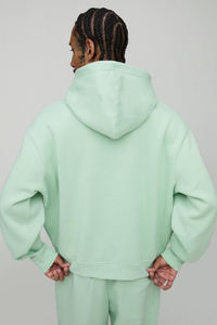 Sweat-shirt à capuche vert menthe pour homme et pantalon large assorti, ensemble de survêtement, vêtements en gros OEM ODM - Product Image 3