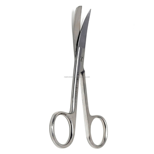 Ciseaux chirurgicaux manuels certifiés CE, 4,5 pouces, à lame courbée et tranchante, en acier inoxydable de qualité médicale - Product Image 3
