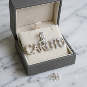 Collier Pendentif Personnalisé en Argent 925 avec Initiale Cursive ou Bloc de Lettres, Diamant de Laboratoire, Cadeau Idéal pour les Fêtes - Product Image 5