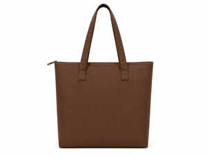 300gsm Brown Canvas <b>Tote</b> Bag Zipper Closure Cotton Shopping Bag 16x14x5 Custom Logo Eco Friendly Reusable Heavy Duty Polyester - Product Image 5