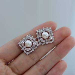 Pendientes de Perlas de Agua Dulce Zhuji, Elemento Básico, 6-7 mm, Perla Redonda sin Núcleo, Luz Intensa, Aguja de Plata S925 - Product Image 1