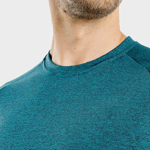 T-shirt de sport respirant pour homme, en coton, coupe classique, couleur unie, tricoté, séchage rapide, idéal pour l'entraînement athlétique. - Product Image 4