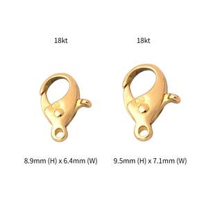 Cierre de Langosta Japonés de Oro Sólido 18k, Accesorios de Joyería Au750 - Product Image 2
