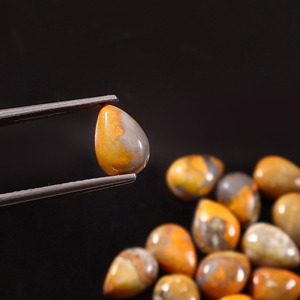 Cabujón de Jaspe Abeja Natural de Alta Calidad, Corte Pera, 12x10mm, Gema Suelta para Diseño de Joyería - Product Image 1