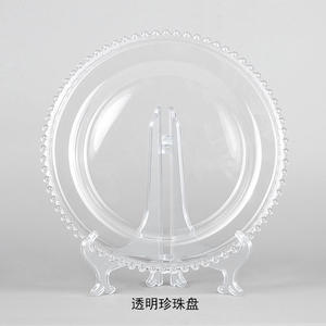 Platos de cristal con cuentas doradas y plateadas para decoración de mesa en bodas y eventos - Product Image 4