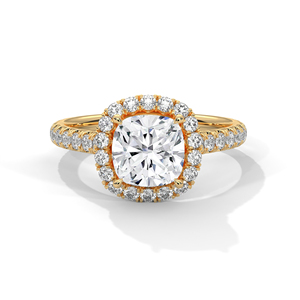 Anillo de Diamantes Cultivados en Laboratorio de Oro de 14K, Anillo de Compromiso de Oro Sólido de 18K para Mujer, Estilo Clásico, Certificado IGI, Anillo de Compromiso, Aniversario - Product Image 2