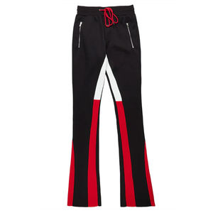 Pantalones de chándal acampanados para hombre con logo personalizado, diseño de salpicaduras de pintura, estilo urbano, joggers de felpa gruesa en blanco para branding - Product Image 1