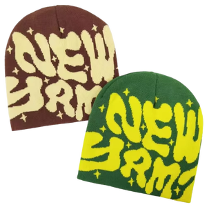 Bonnet en acrylique tricoté unisexe personnalisé avec logo jacquard, chaud pour l'hiver, style streetwear, pour usage quotidien - Product Image 2