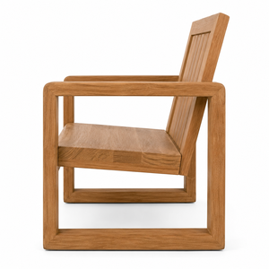Chaise de jardin extérieure en teck massif de design scandinave avec accoudoirs intégrés - Durable et écologique pour la cour et les loisirs en extérieur - Product Image 2