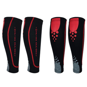Inspire Apparel Thin Nylon Knitted Knee High Compression <b>Socks</b> <b>Black</b> Red Dot Pattern Breathable Running Leg Warmers Adult Summer - Product Image 1