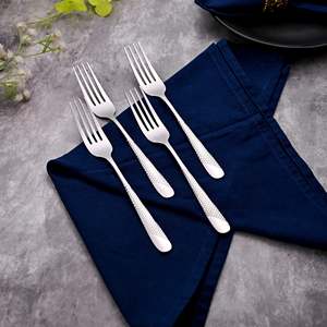 MiniGlow Stainless Steel Metal and Wood Mini Dessert <b>Forks</b> (Set of 4) for Dining Fruit Camping Tableware - Product Image 6