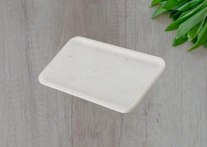 Minimalist <b>White</b> Marble Vanity Tray Natural Stone Jewelry Tray Luxury Bathroom Countertop Organizer Dish - Product Image 3