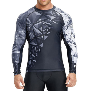 เสื้อรัดกล้ามเนื้อแขนยาวสำหรับผู้ชาย MMA ออกแบบเองได้ คอกลม คุณภาพพรีเมียม โพลีเอสเตอร์ 100% ระบายอากาศ แห้งเร็ว ราคาโรงงาน - Product Image 1