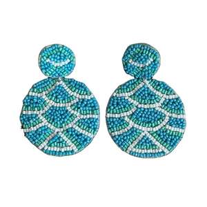 Pendientes de Aro de Alta Calidad, Lujosos y Ligeros, Hechos a Mano con Bordado y Cuentas, Modernos, para Bodas, Eventos Festivos, Decorativos, Estilo Boho - Product Image 6